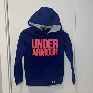 Under Armour Blue Hooded Sweatshirt Sporty Casual